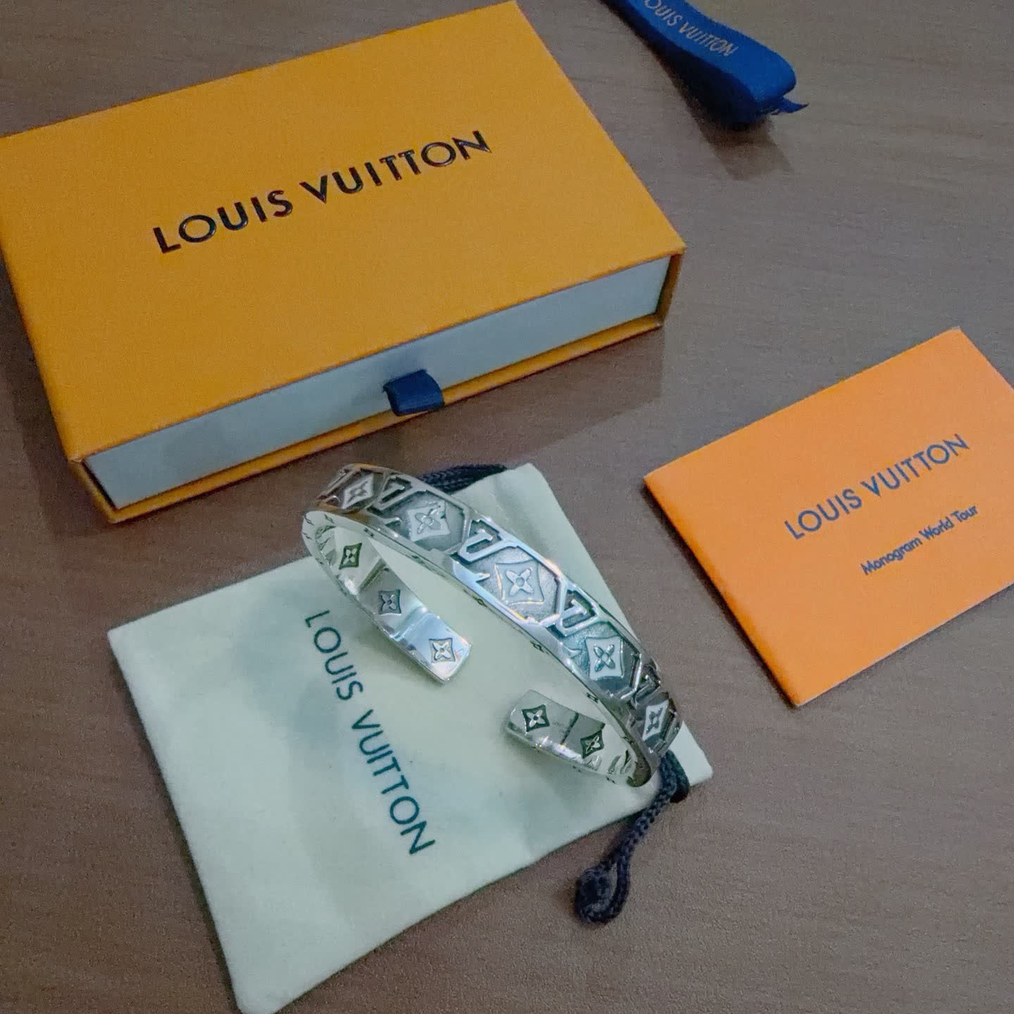 Louis Vuitton Silver Monogram Bracelet